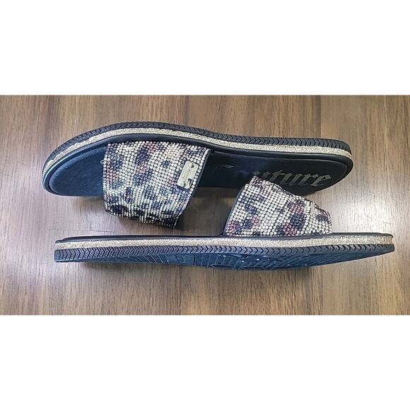 JUICY COUTURE Yippy Animal Print Slides – Black – Size 7.5 – Sandals GUC - Picture 4 of 8